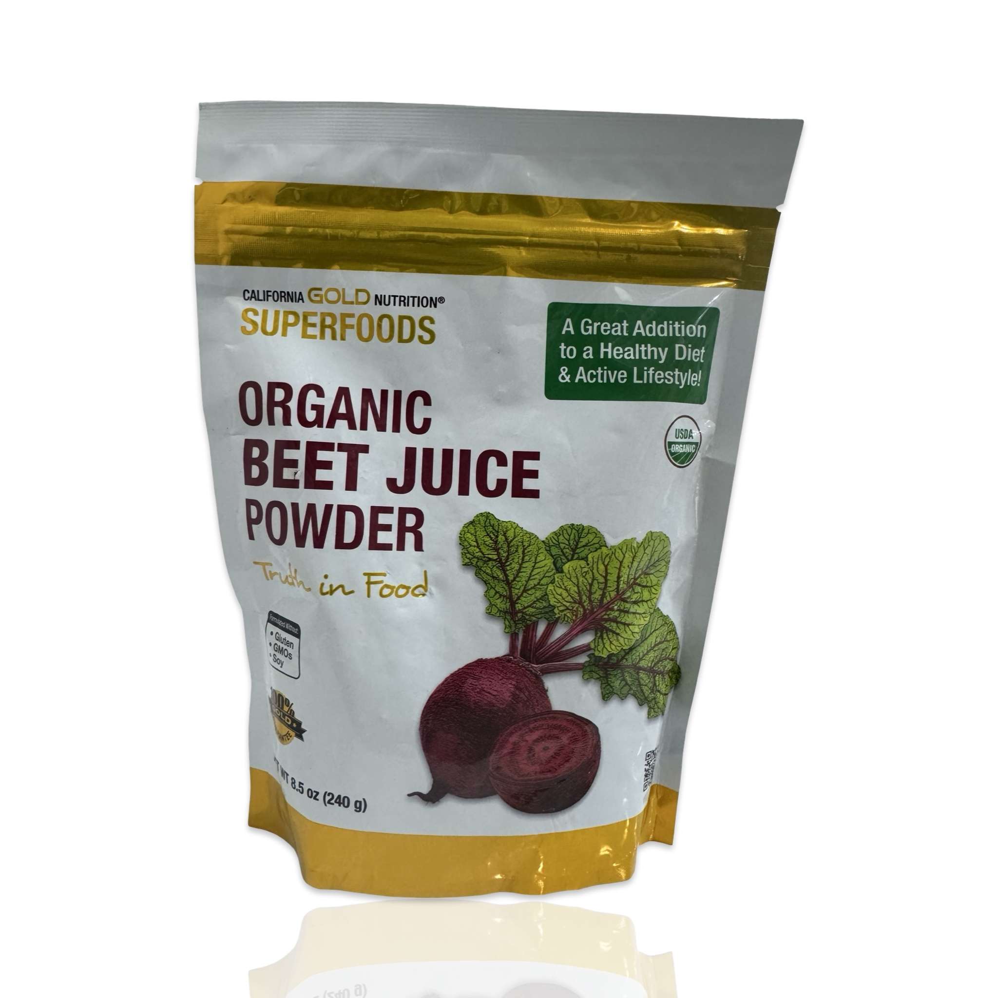 a2_29 California Gold Nutrition, Superfoods, Organic Beet Juice Powder, 8.5 oz (240 g) - Image 1