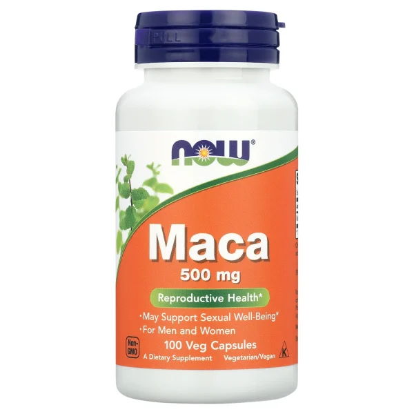 NOW Supplements, Maca (Lepidium meyenii) 500 mg, For Men and Women, Reproductive Health*, 100 Veg Capsules