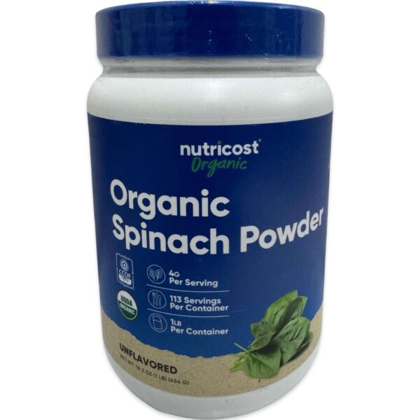 Nutricost, Organic Spinach Powder, Unflavored, 16.2 oz (454 g)