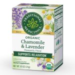 Traditional Medicinals Organic Chamomile & Lavender Tea 16 wrapped teabags
